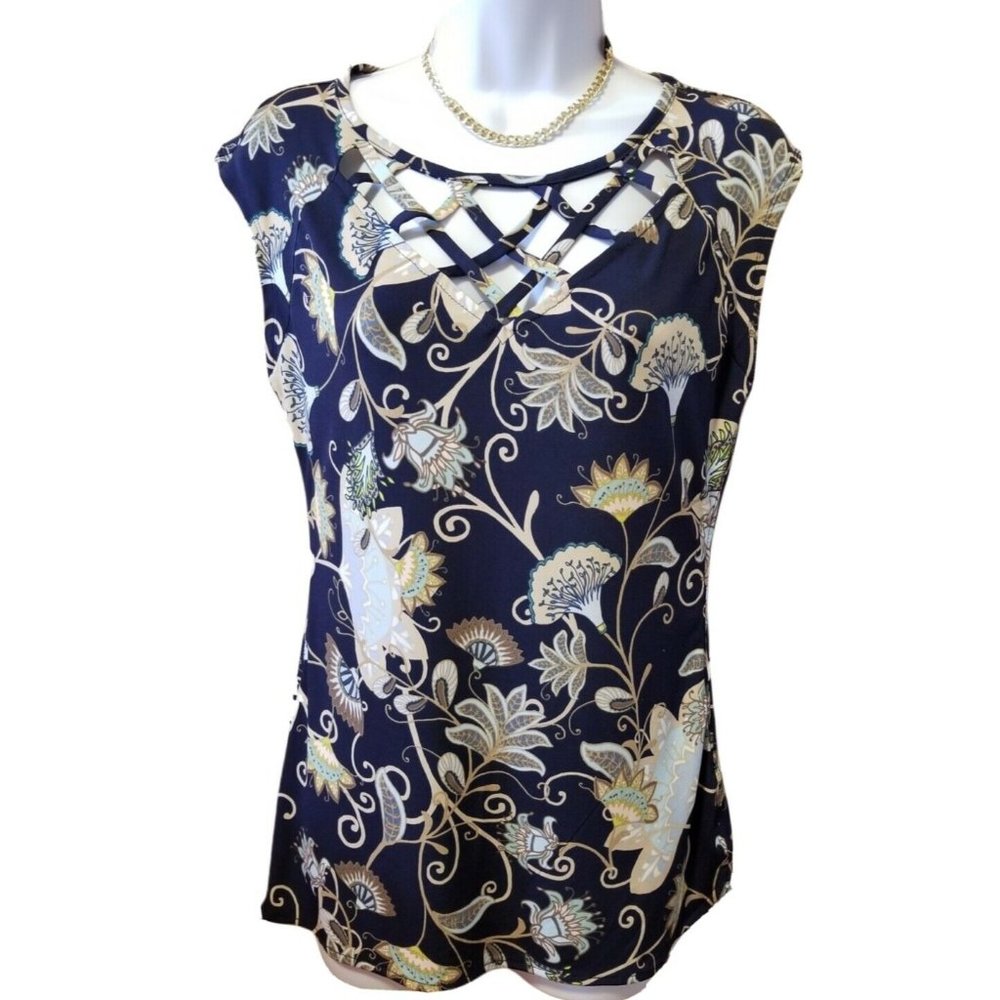 7Th Avenue Design Blusa de mujer floral (S)  Floral women blouse 🤩❤#3